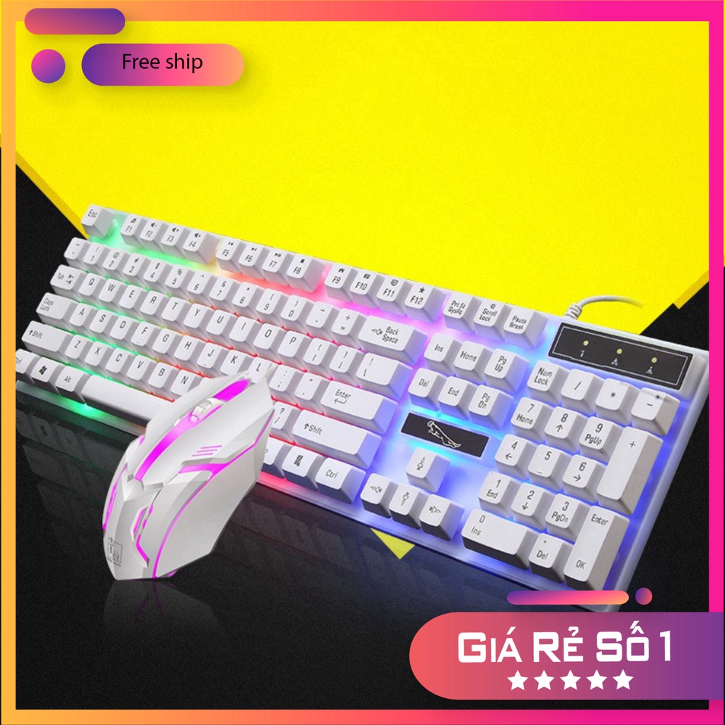 Bàn phím giả cơ gaming G21 kèm chuột có dây với đèn Led 7 màu chuyên dùng cho máy tính PC và Laptop chuột không dây