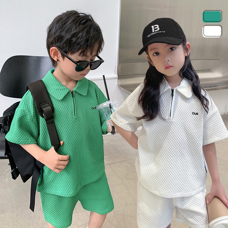 Bộ cộc tay cho bé chất đũi Xốp in chữ OUR cao cấp chuẩn đẹp y hình siêu thoải mái thoáng mát MOOBABY SHOP