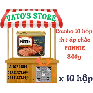 Combo 10 hộp thịt áp chảo ponnie 340g / combo 2 hộp thịt áp chảo ponnie 340g