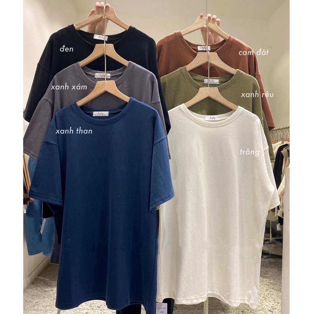 Áo phông trơn cổ tròn Unisex form rộng chất cotton cao cao cấp - CRT&JEAN AP01