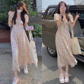 ĐẦM MAXI HOA CỔ U XẺ TÀ (KÈM VIDEO HÌNH THẬT)