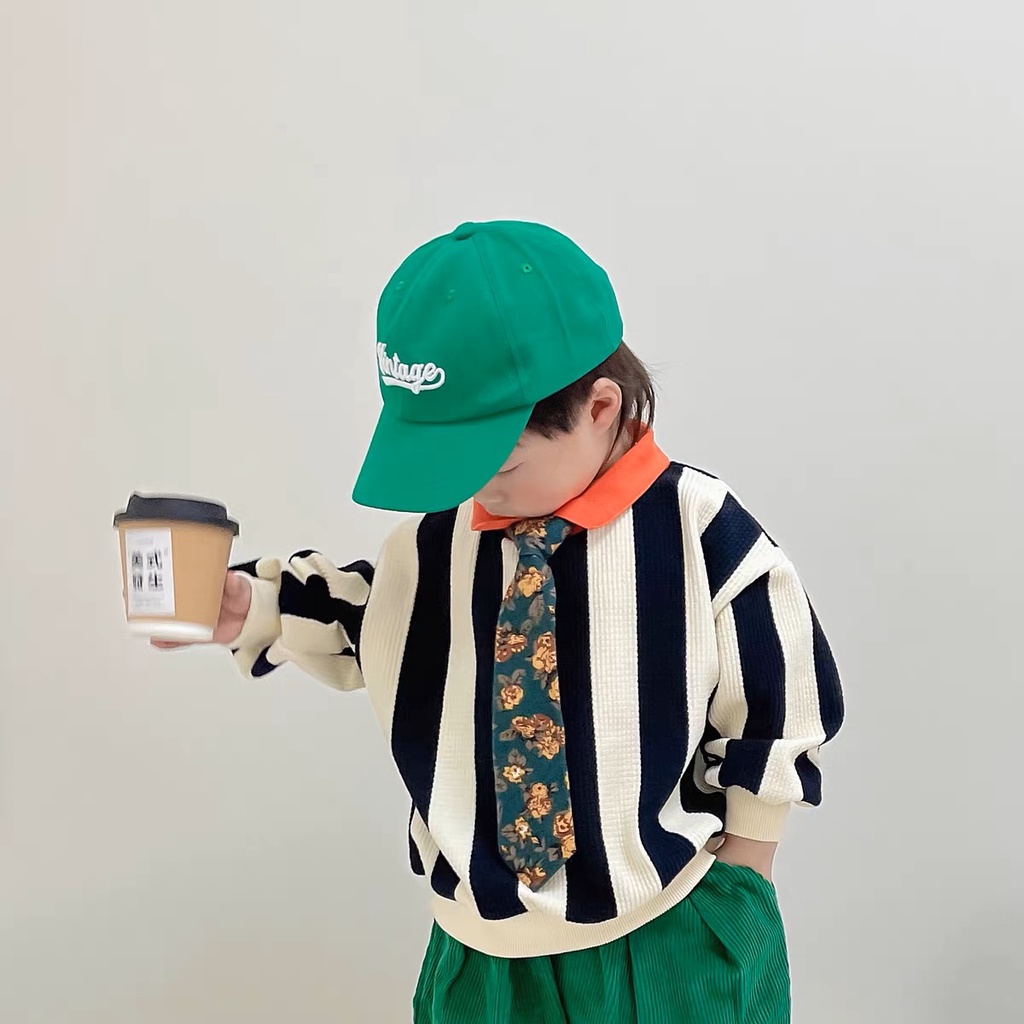 Mũ Vải Canvas Thêu Chữ Thời Trang Bốn Mùa Xinh Xắn Dành Cho Bé