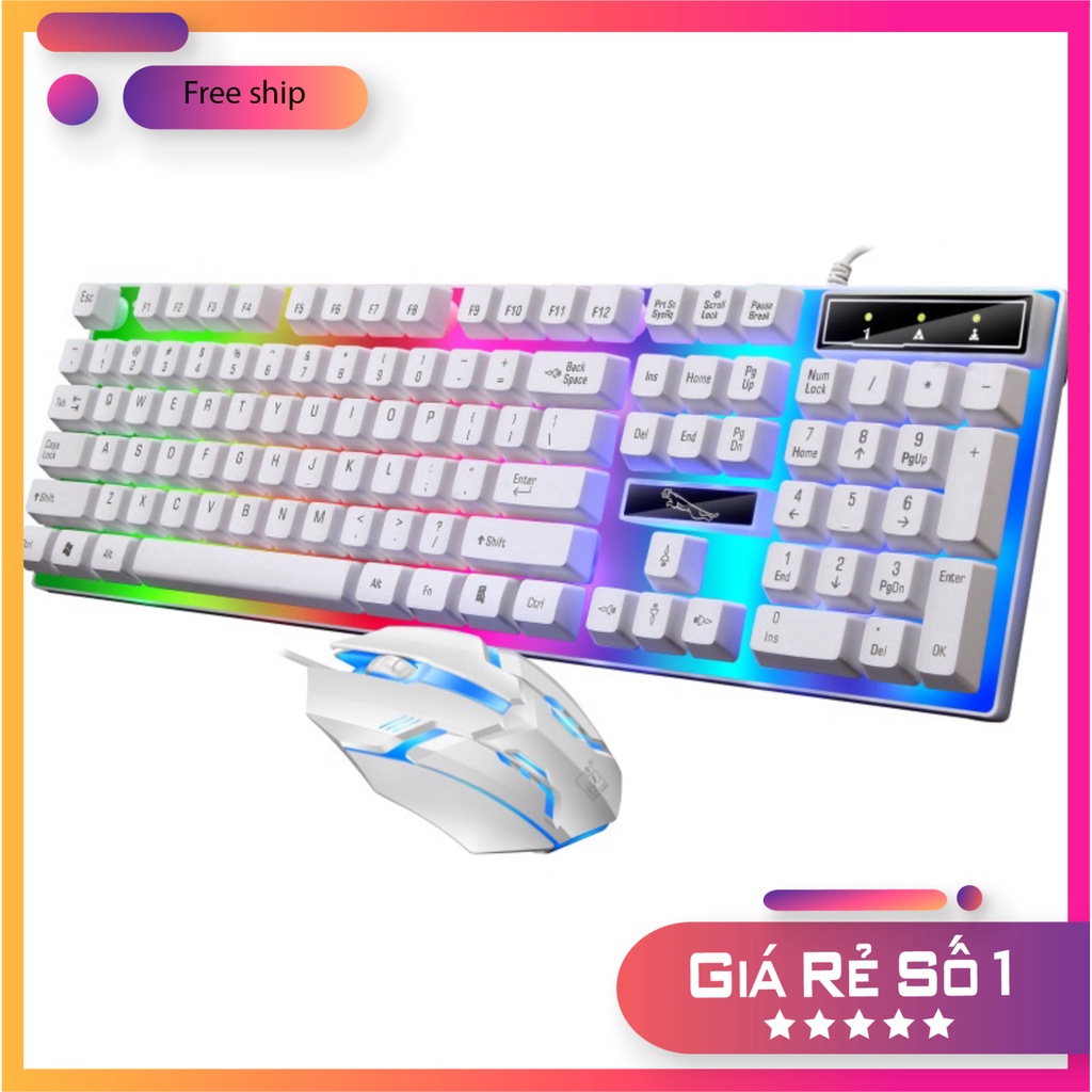 Bàn phím giả cơ gaming G21 kèm chuột có dây với đèn Led 7 màu chuyên dùng cho máy tính PC và Laptop chuột không dây | BigBuy360 - bigbuy360.vn