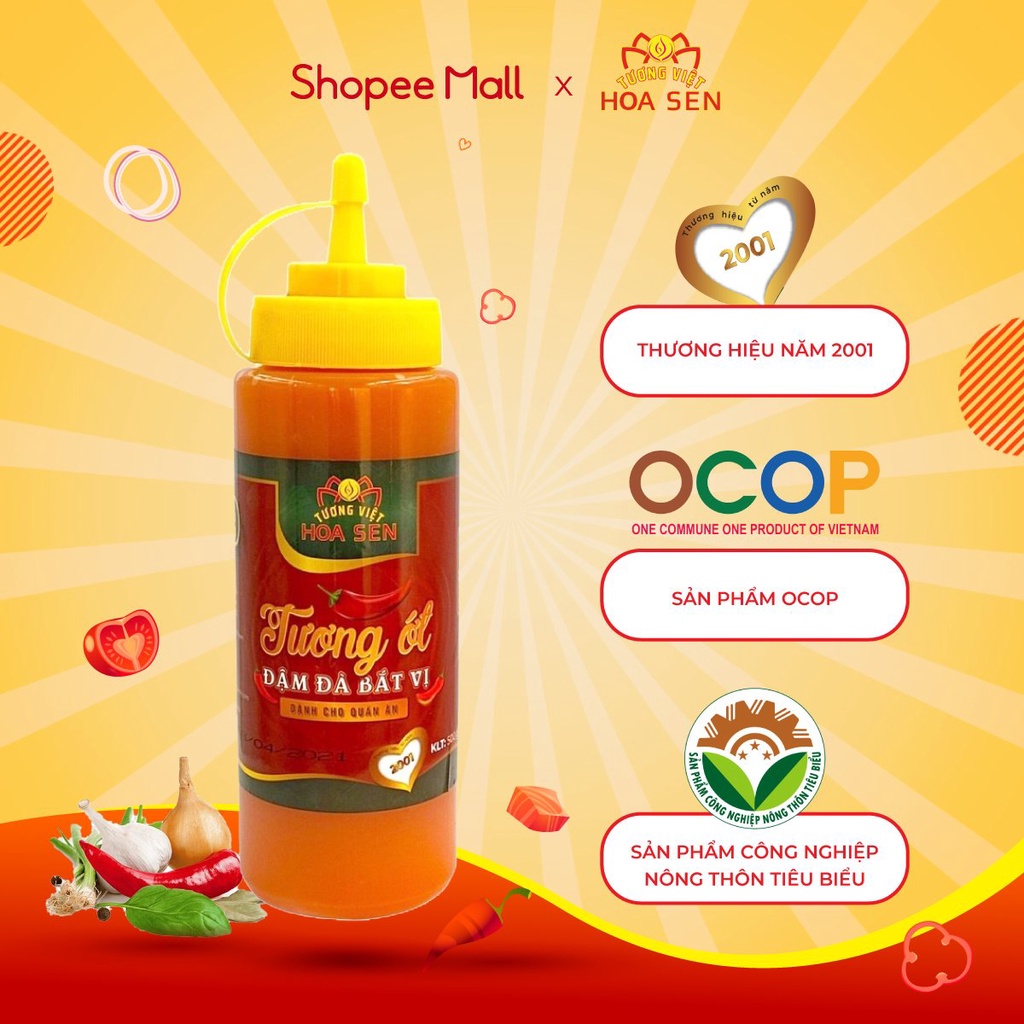 Tương ớt Tương Việt Hoa Sen chai 500ml- Đậm đà bắt vị