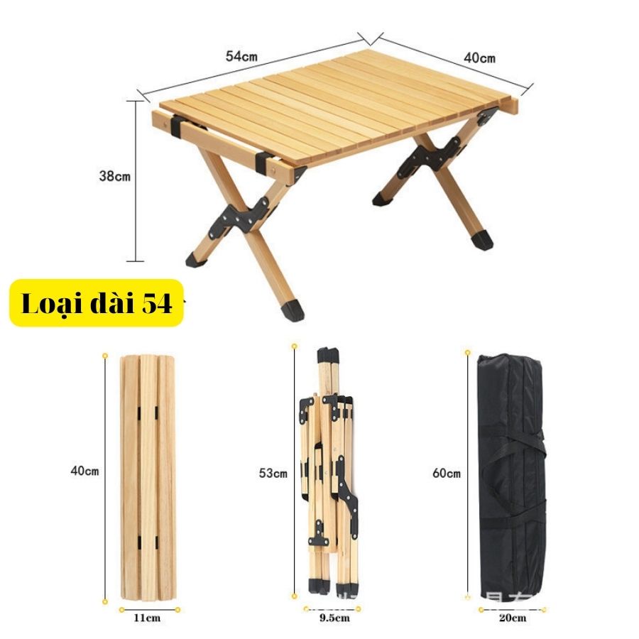 Bàn gỗ gấp gọn dã ngoại camping gỗ sồi cao cấp, bàn ghế picnic siêu tiện dụng-Tặng kèm túi đựng