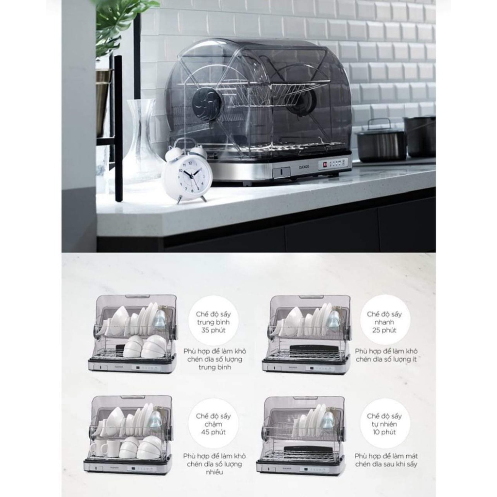 Máy sấy chén CUCKOO 40 lít CDD-A910S công suất 350W - Hàng chính hãng