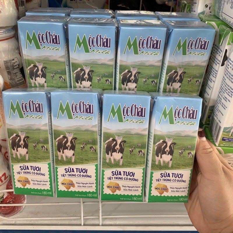 Sữa tươi Mộc Châu Milk Các Vị vỉ 4 hộp x180ml