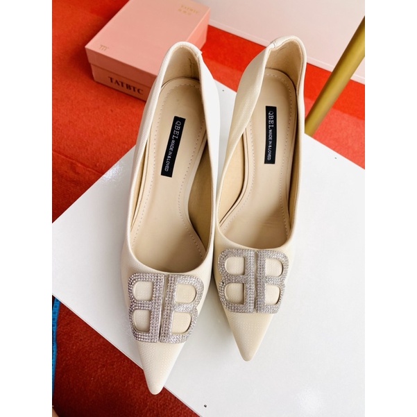 Guốc đính đá BB 7cm hàng QC cao cấp sang chảnh