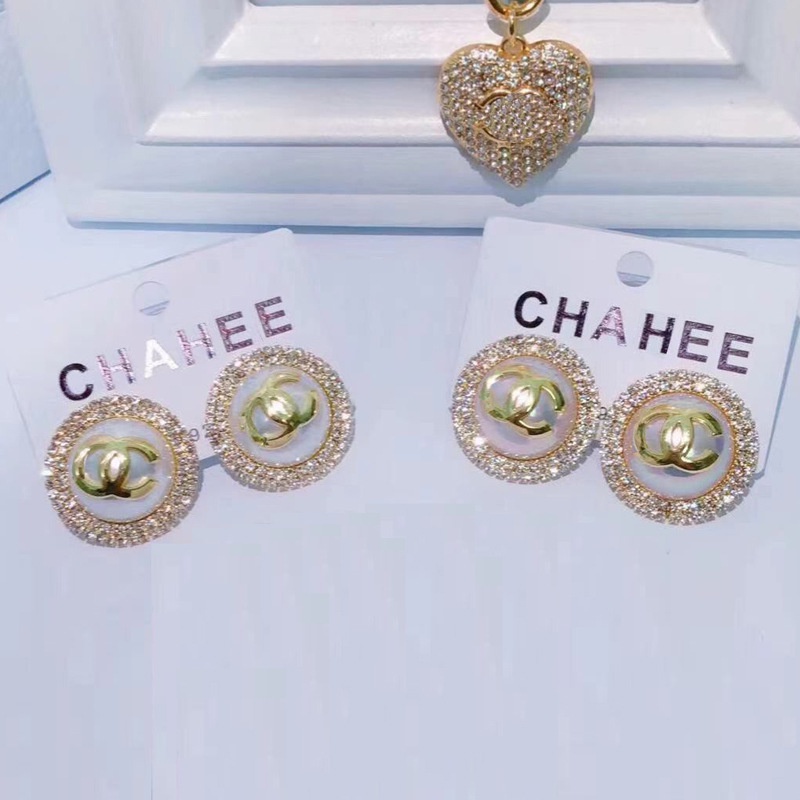 Bông tai ngọc CN đính đá 2cm ,khuyên tai nữ xinh -Phụ kiện Thời trang sang trọng và đẳng cấp