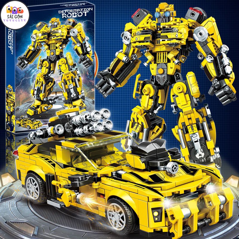 Đồ Chơi Lắp Ráp Kiểu LEGO Mô Hình ROBOT Optimus Prime Transformer Và Bumblebee Đại Chiến Với 813 PCS