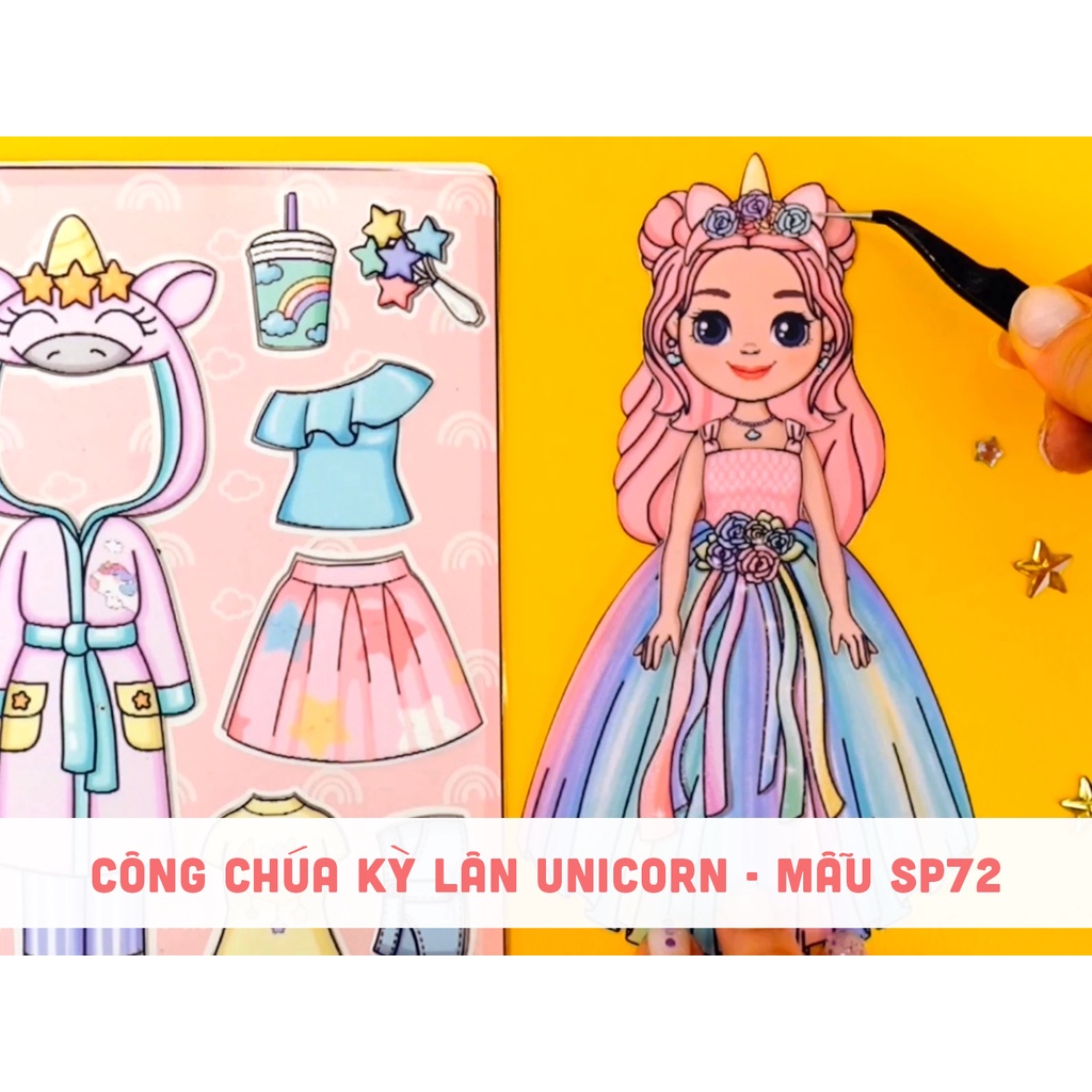 Ngôi Nhà Búp Bê Bằng Giấy - Công Chúa Kỳ Lân Unicorn - Mẫu SP72