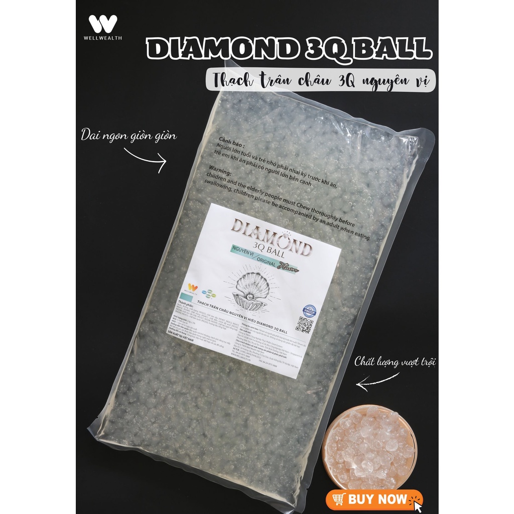 Trân châu 3Q Nguyên vị hiệu Diamond 2kg - Sản xuất tại Việt Nam - Giá ưu đãi, chất lượng