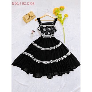 Đầm Babydoll, Hai Dây Voan, FREESIZE, Bầu Bí Bon Chen, Mã 135BB, 2hand