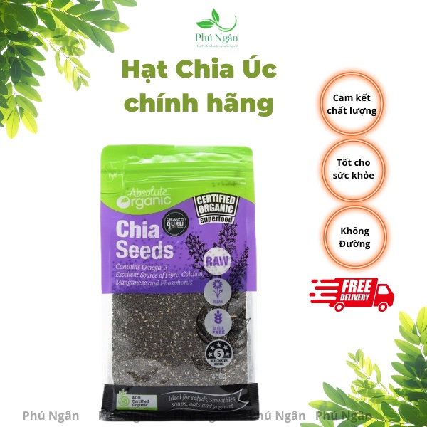 Hạt Chia Úc, absolute organic chia seeds 400gr