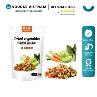 Rau củ sấy khô cho chó mèo nhím thỏ hamster Luobogu Rau bổ sung chất xơ và vitamin AV13 (100g)