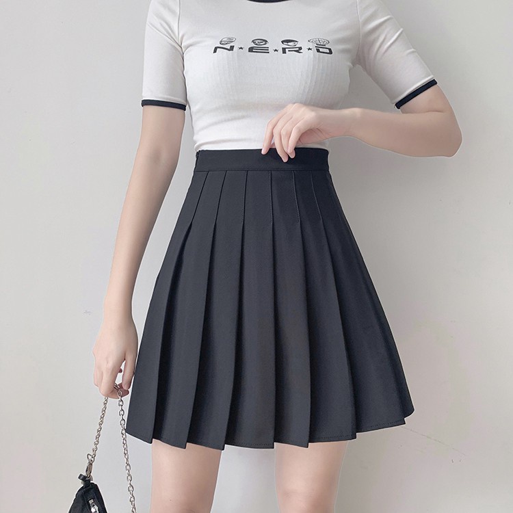 Chân váy xoè xếp ly tennis skirt - ngắn -lưng cao, đen, nâu trắng - vải đẹp tuyết mưa cao cấp dễ thương cá tính tiktok
