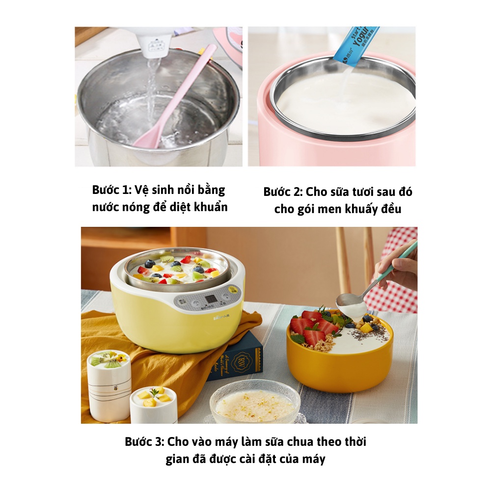 Gói lên men sữa chua giúp sữa chua lên men nhanh, đều sánh mịn, không bị tách nước