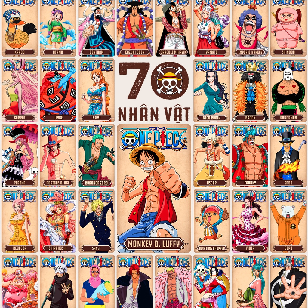 Combo 5 ảnh card bo góc ONE PIECE - Bộ sưu tập nhân vật One Piece manga anime đẹp