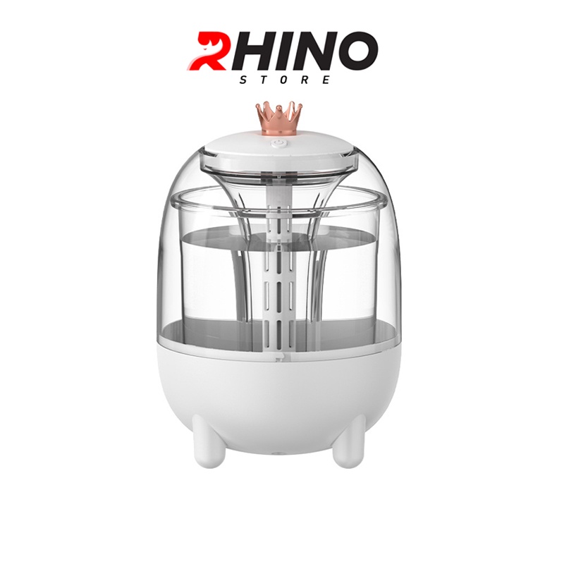 Máy phun sương xông tinh dầu tạo ẩm Rhino H105 dung tích 1000ml, không gây tiếng ồn, tích hợp đèn ngủ RGB nhiều màu