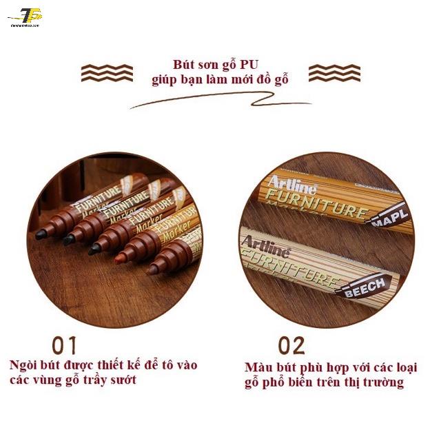 Bút xóa vết xước gỗ  Artline EK-95 Furniture Marker / Bút viết trên gỗ EK-95BK / Bút sơn gỗ Artline EK-95BK