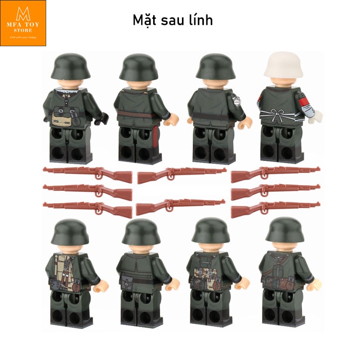 Đồ chơi lắp ráp swat army , mô hình đồ chơi lắp ghép quân sự - Combo 8 lính Đức SP
