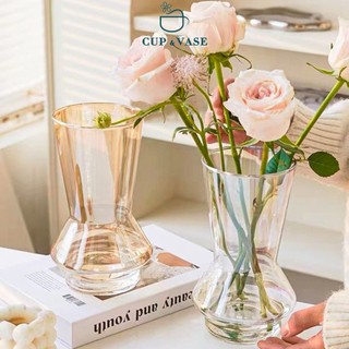Bình Cắm Hoa Thủy Tinh Để Bàn CUP & VASE 3 Màu Sắc Phong Cách Bắc Âu G031