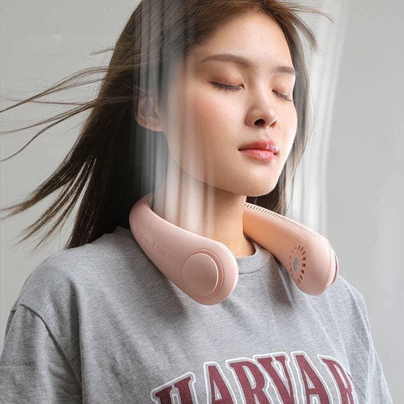 Quạt Đeo Cổ Mini Thông Minh Không Cánh Tốc Độ Mạnh Thổi 360 Độ, Quạt Treo Cổ Mini Không Cánh 2023 Sạc USb