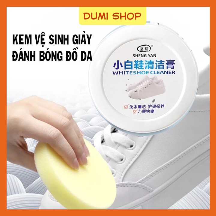 Kem Tẩy Trắng Giày Đánh Bóng Đồ Da Đa Năng Hộp 260g- Sáp Vệ Sinh Giày, Đồ Da Tiện Lợi -Dumi Shop