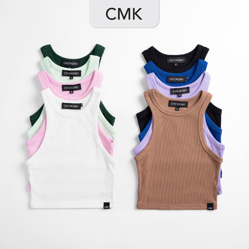 Áo ba lỗ nữ thun gân CHICMONKI nhiều màu xinh - CAT03