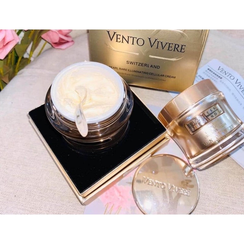 Kem dưỡng trắng da Vento Vivere Pearl Rare Illuminating Cellular Cream Thụy Sĩ hộp vàng - PHUONGANHOUSE