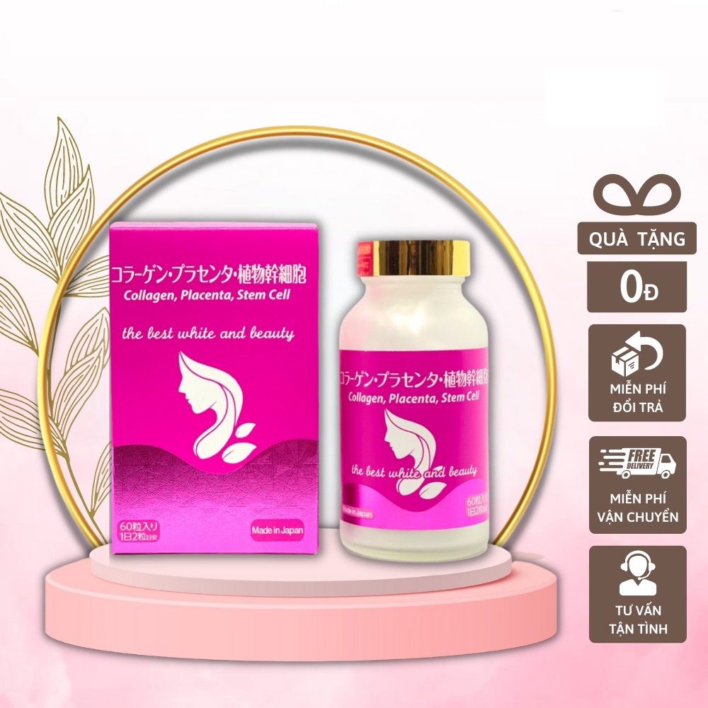 Viên Đẹp Da Chống Lão Hóa, Tế Bào Gốc JpanWell Collagen, Placenta, Stem Cell Của Nhật Bản 60 Viên