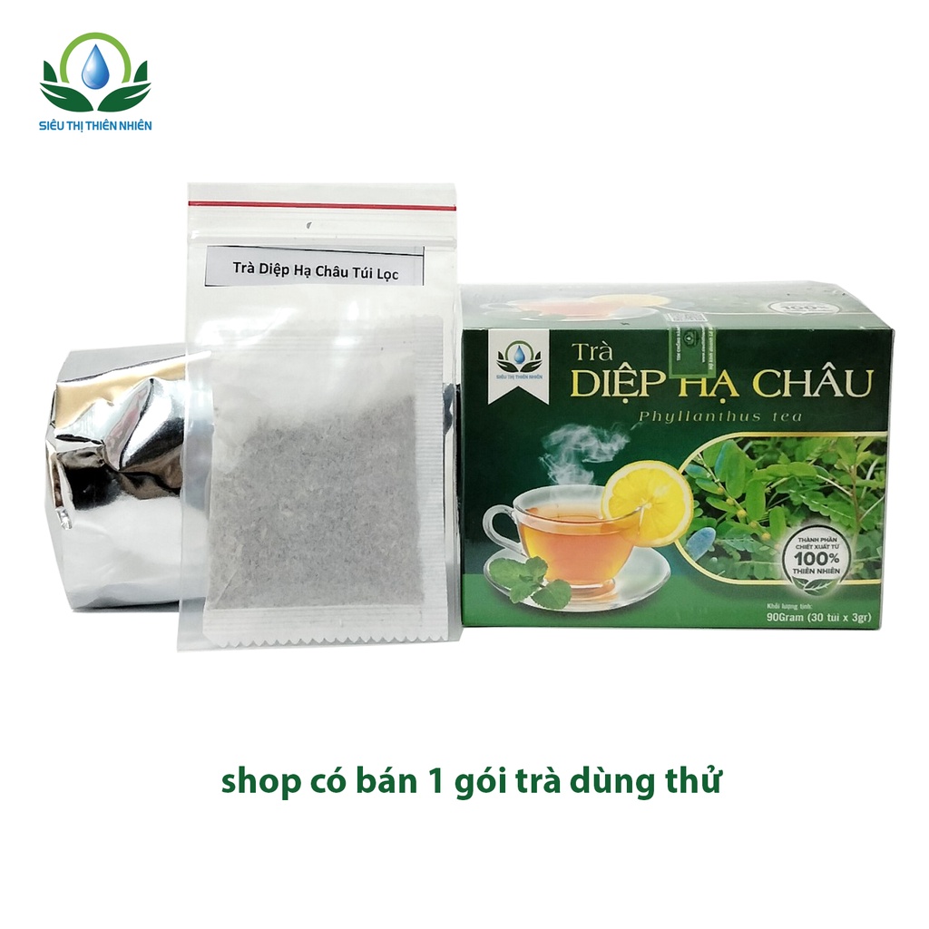 Trà Diệp Hạ Châu hộp 30 Túi Lọc x 3Gram giúp lợi tiểu, tiêu độc, thanh nhiệt của Siêu Thị Thiên Nhiên