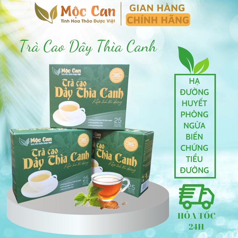 Trà túi lọc Cao Dây Thìa Canh Mộc Can - Hạ và Ôn định đường huyết, thanh lọc cơ thể, phòng ngừa biến chứng tiểu đường