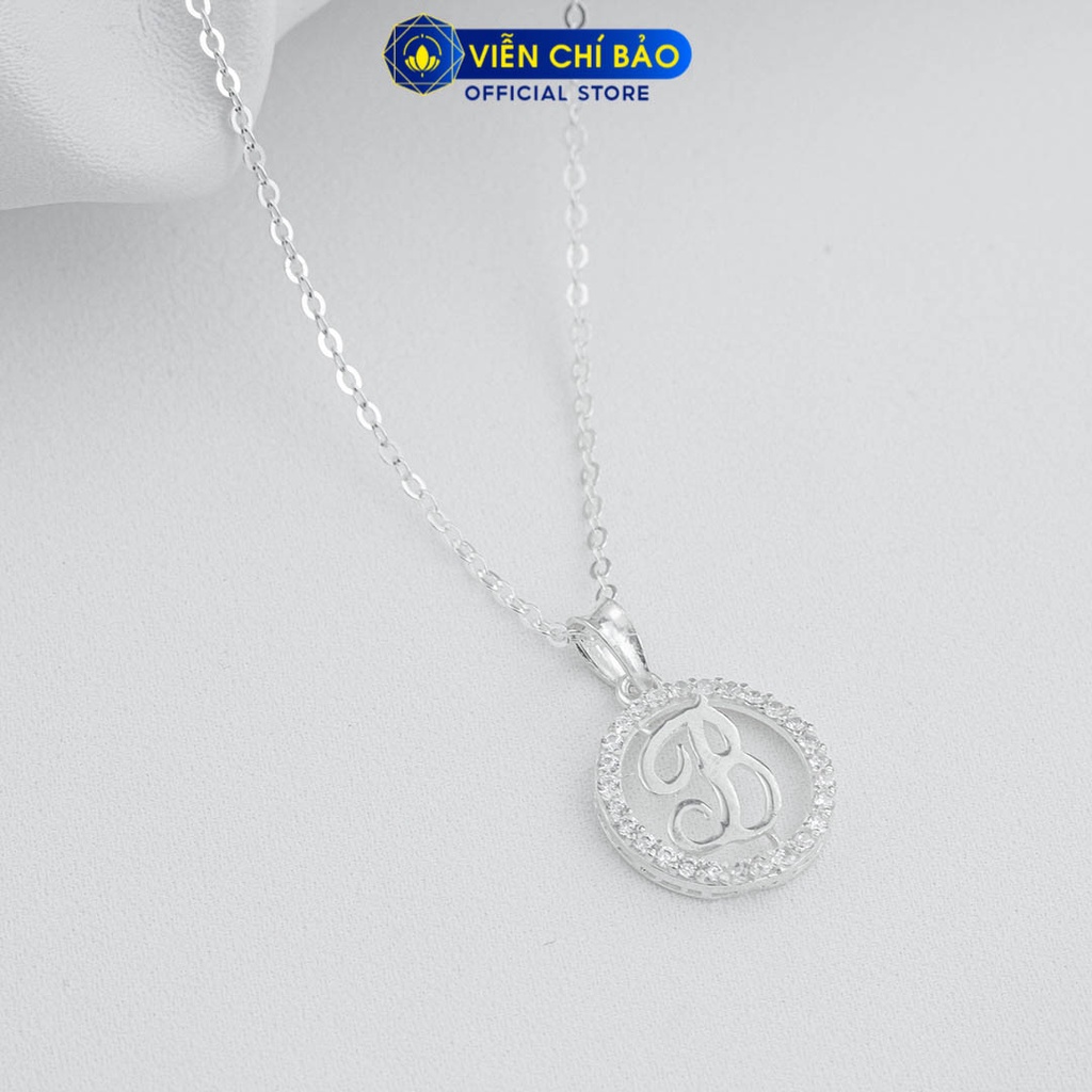 Dây chuyền bạc nữ mặt chữ B khoanh tròn chất liệu bạc 925 thời trang phụ kiện trang sức Viễn Chí Bảo D400693