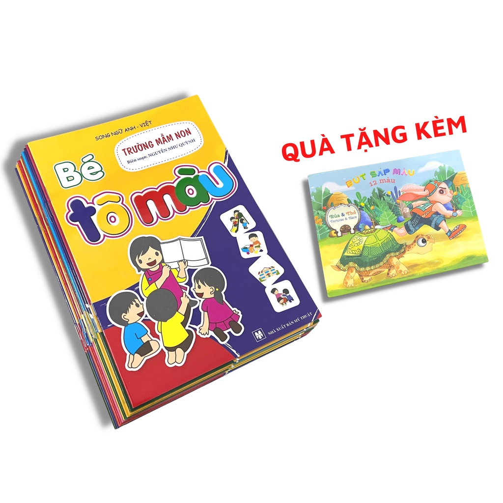 Sách - Combo Bộ 10 Cuốn Tô Màu (Kèm Bút Tô Màu Nhiều Chủ Đề Cho Bé Phát Triển Tư Duy Sáng Tạo)