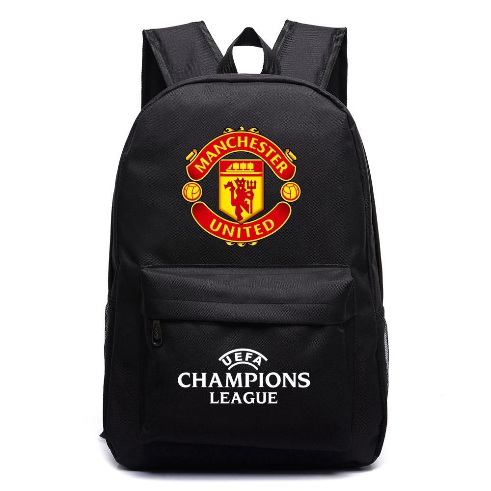 ☃ ♠✠❧Balo Manchester United Nam Nữ Túi Vải Manchester United Cúp Vô Địch Châu Âu Túi Đi Học
