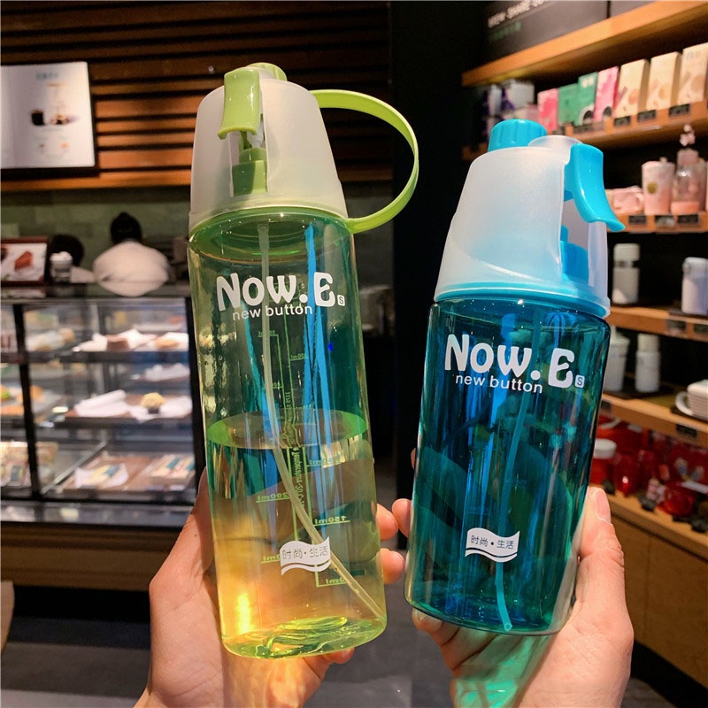 Bình nước phun sương thể thao chính hãng Now.E Cốc Cốc nhiều màu sắc dung tích 600ml kiểu dáng năng động tiện lợi