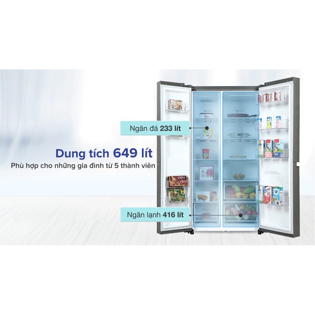 TỦ LẠNH LG INVERTER 649 LÍT GR-B257JDS - MODEL 2022