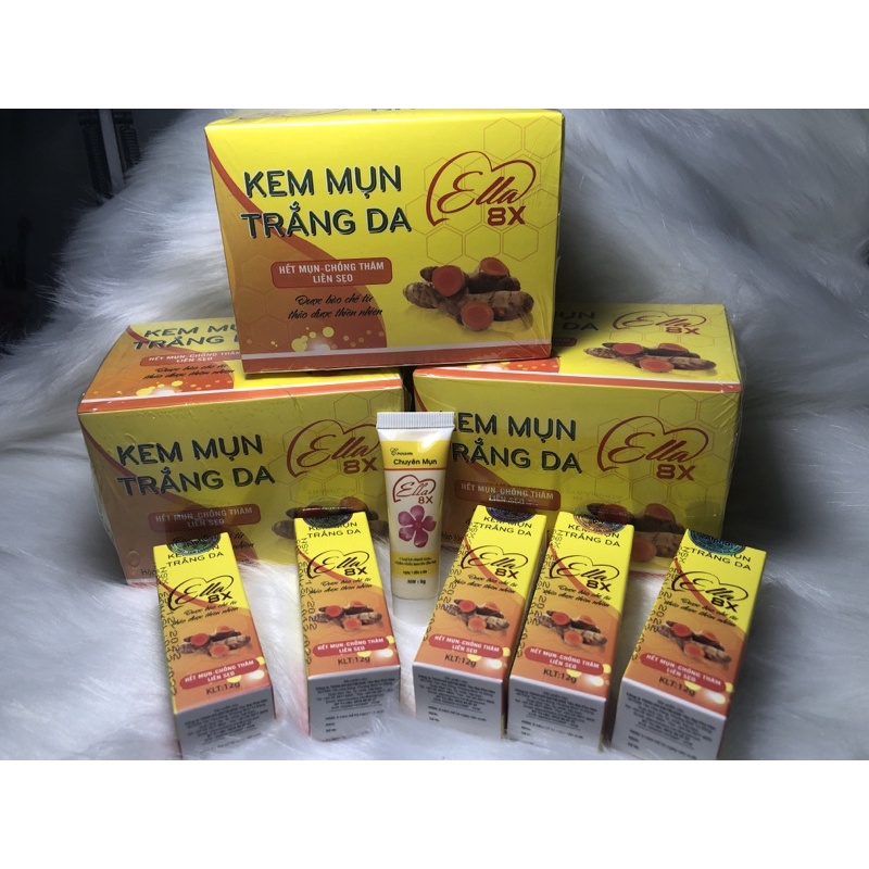 Kem mụn hết thâm trắng da Ella 8x-12g chính hãng
