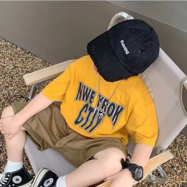 Áo thun BXPB tay ngắn dáng rộng in họa tiết size 110-160 thời trang Hàn Quốc mùa hè dành cho trẻ em