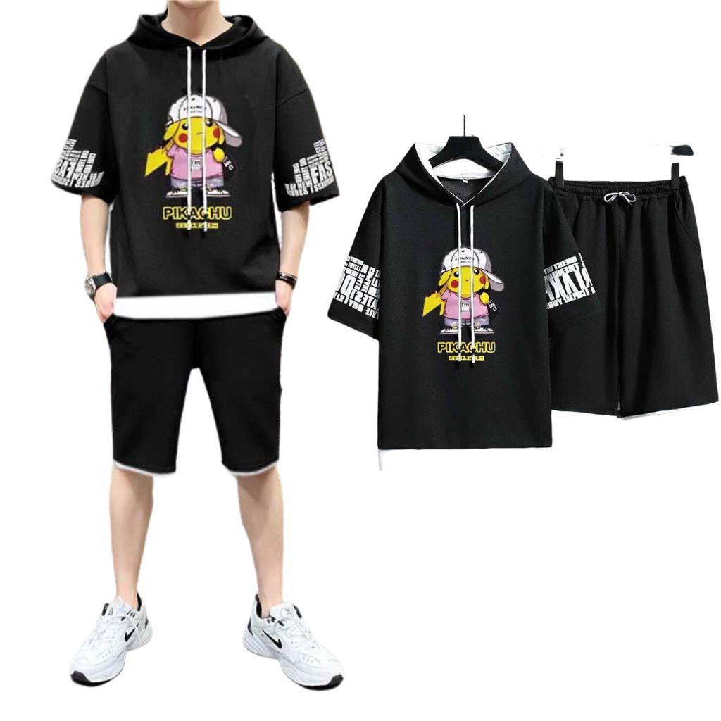 Bộ quần áo thểthao nam nữ có nhiều màu sắc tha hồ cho các bạn lựa chọn-đồ bộ thể thao Pikachu co dãn thẫm hút thoải mái