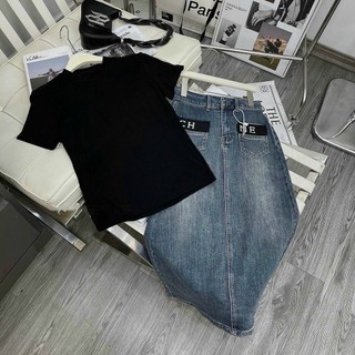 SET ÁO THUN KÈM CHÂN VÁY JEANS