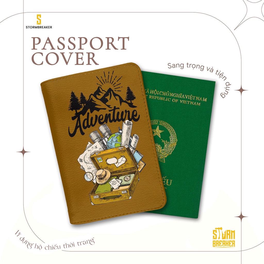 Bao Da Hộ Chiếu / Ví Đựng Passport Du Lịch Nam - Nữ ( in tên cá nhân ) Adventure Awaits - ATPP117 STORMBREAKER
