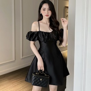 LAGOM - Đầm thiết kế nữ dún ngực trễ vai form chữ A (ELLA DRESS)