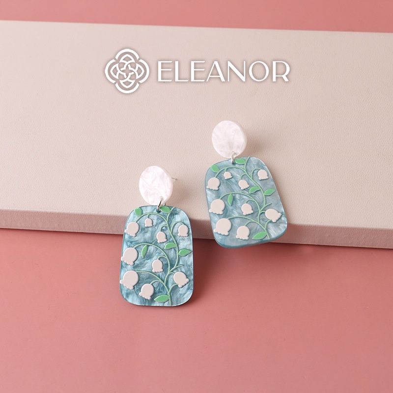 Bông tai nữ chuôi bạc 925 Eleanor Accessories họa tiết hình hoa lan chuông xinh xắn phụ kiện trang sức trẻ trung 5527