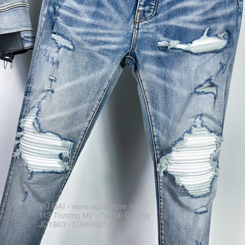 Quần Jean Arimi Xanh vá Da trắng dày dặn | BigBuy360 - bigbuy360.vn