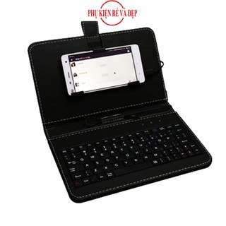Bao da bàn phím cho điện thoại Android cổng Micro USB - Màu Đen
