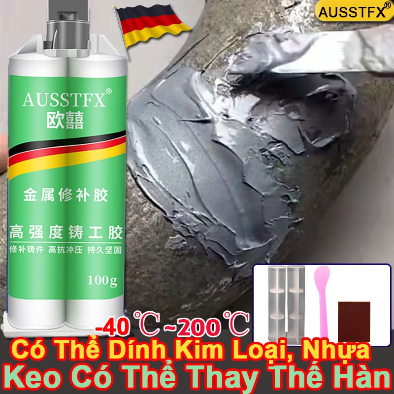 ⭐Khô Nhanh 1 Phút⭐100G Keo dán sắt thép kim loại hàn gắn mọi vết nứt keo hàn sắt đa năng Keo ab chịu nhiệt