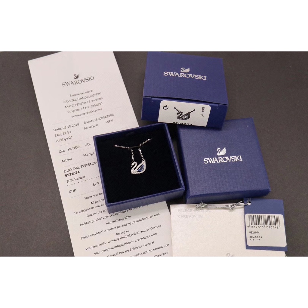 Dây chuyền mặt hình thiên nga nữ Swarovski đính đá sang trọng, thanh lịch