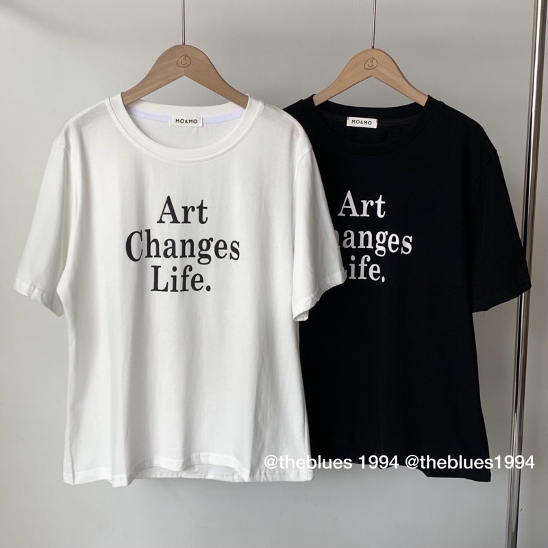 Áo phông momo basic chữ art change life